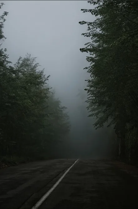 The same road with dehaze applied
